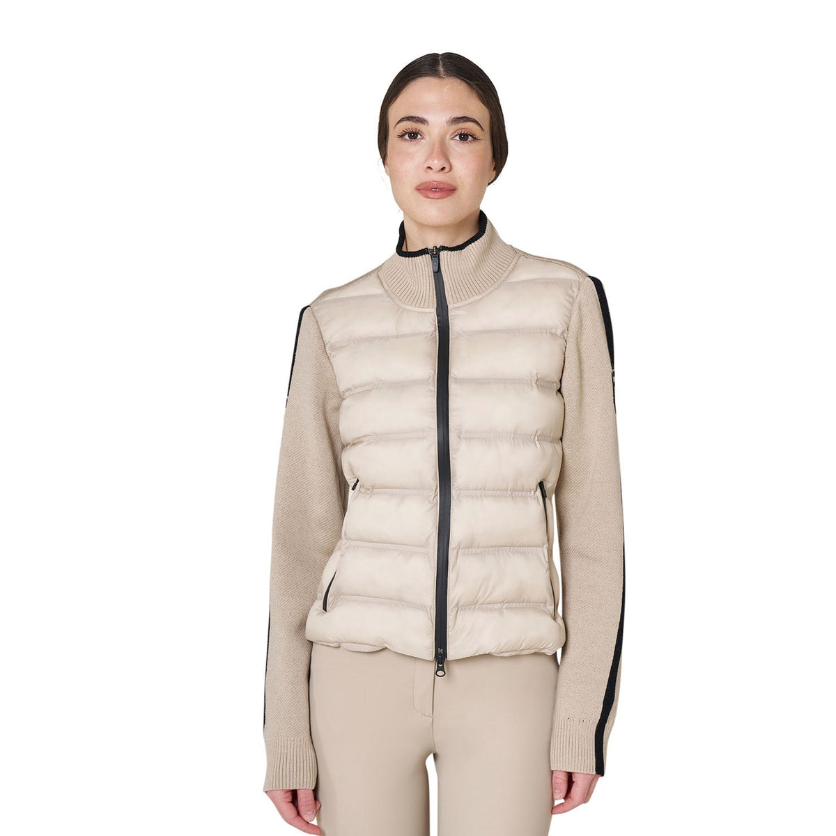 Equestro Dames Jas Nylon & Knit met Donsvulling Dames Truien & Sweaters - Maddelin Equestrian