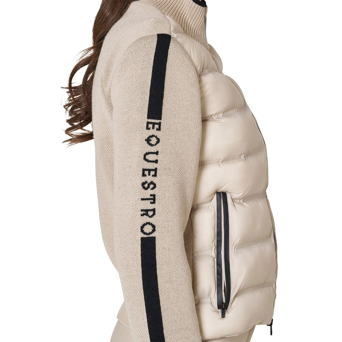 Equestro Dames Jas Nylon & Knit met Donsvulling Dames Truien & Sweaters - Maddelin Equestrian