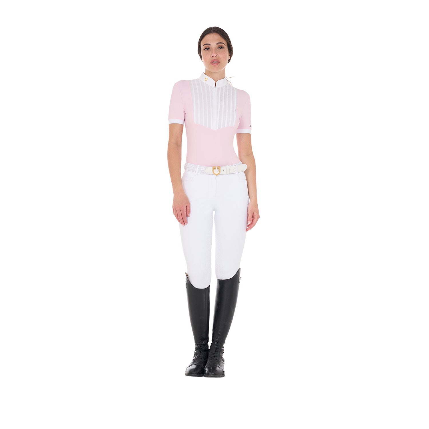 Equestro Dames Slim Fit Pleated Polo Wedstrijdshirts - Maddelin Equestrian Equestro