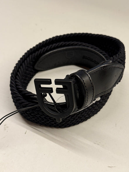 Equestro Elastic Riem met Zwart Logoed Buckle Riemen - Maddelin Equestrian Equestro