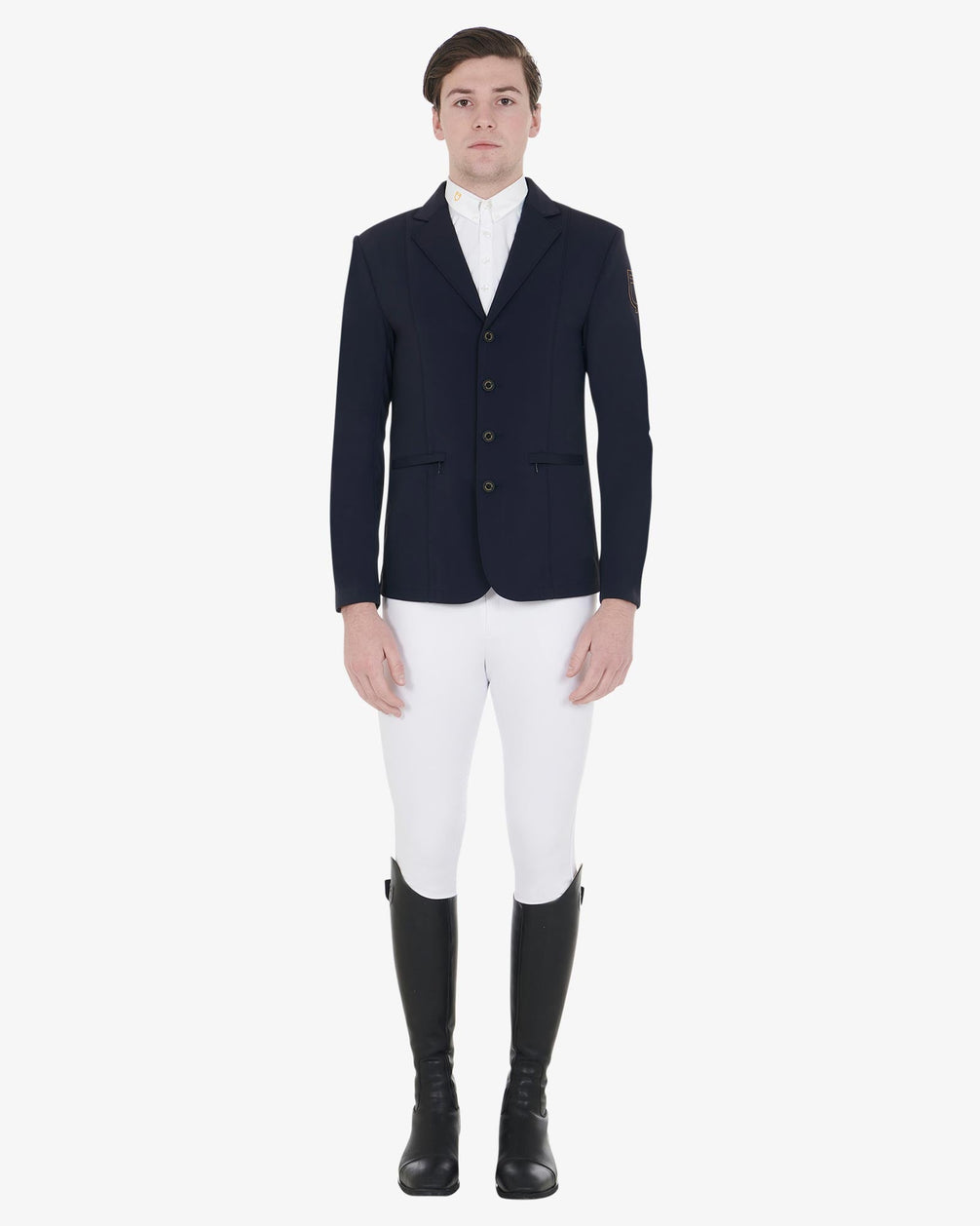 Equestro Heren Wedstrijdjas met Contrasterend Geborduurd Logo Wedstrijdjassen - Maddelin Equestrian Equestro