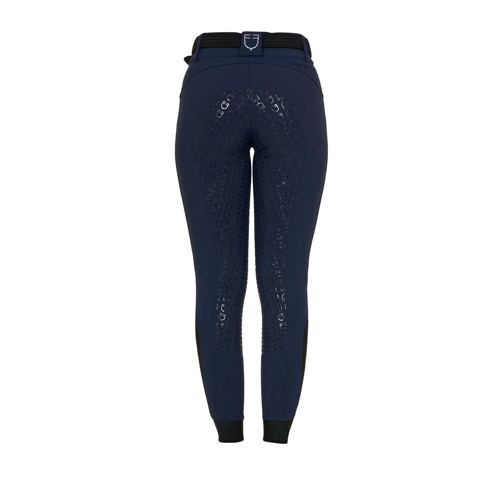 Equestro Rijbroek Hoge Taille Full Grip Strass Logo Dames Dames Rijbroeken - Maddelin Equestrian Equestro