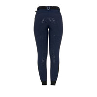 Equestro Rijbroek Hoge Taille Full Grip Strass Logo Dames Dames Rijbroeken - Maddelin Equestrian Equestro