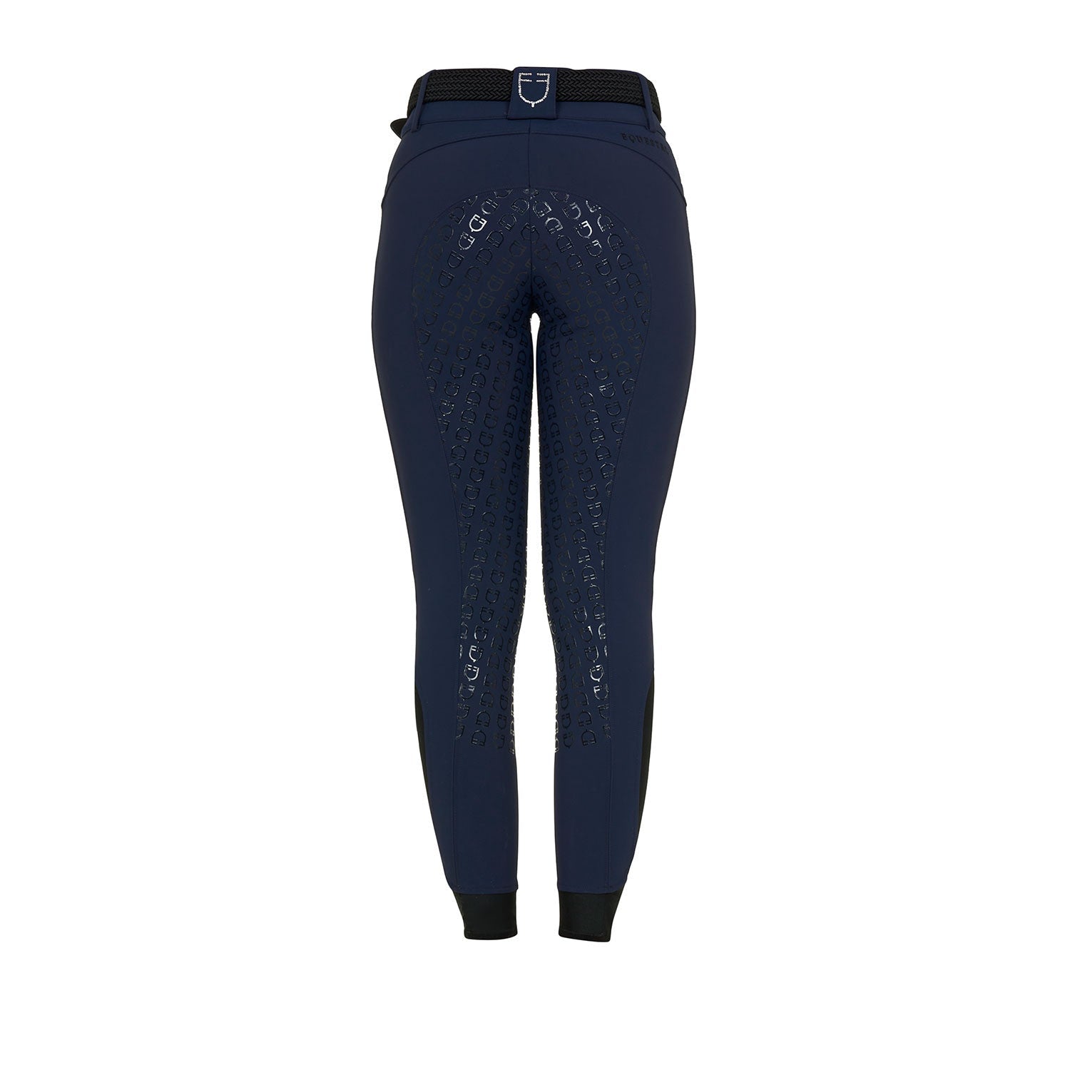 Equestro Rijbroek Hoge Taille Full Grip Strass Logo Dames Dames Rijbroeken - Maddelin Equestrian Equestro