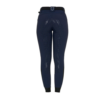 Equestro Rijbroek Hoge Taille Full Grip Strass Logo Dames Dames Rijbroeken - Maddelin Equestrian Equestro