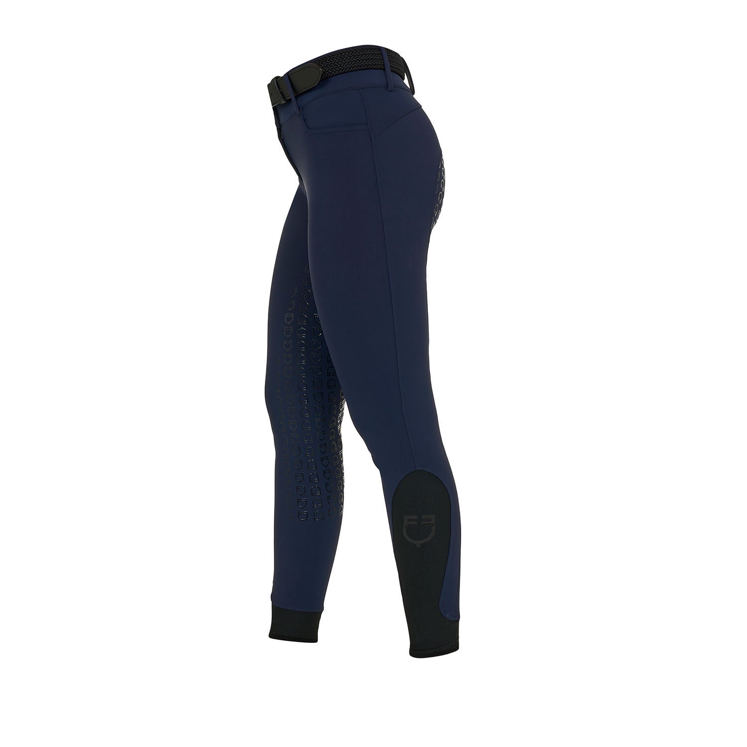 Equestro Rijbroek Hoge Taille Full Grip Strass Logo Dames Dames Rijbroeken - Maddelin Equestrian Equestro