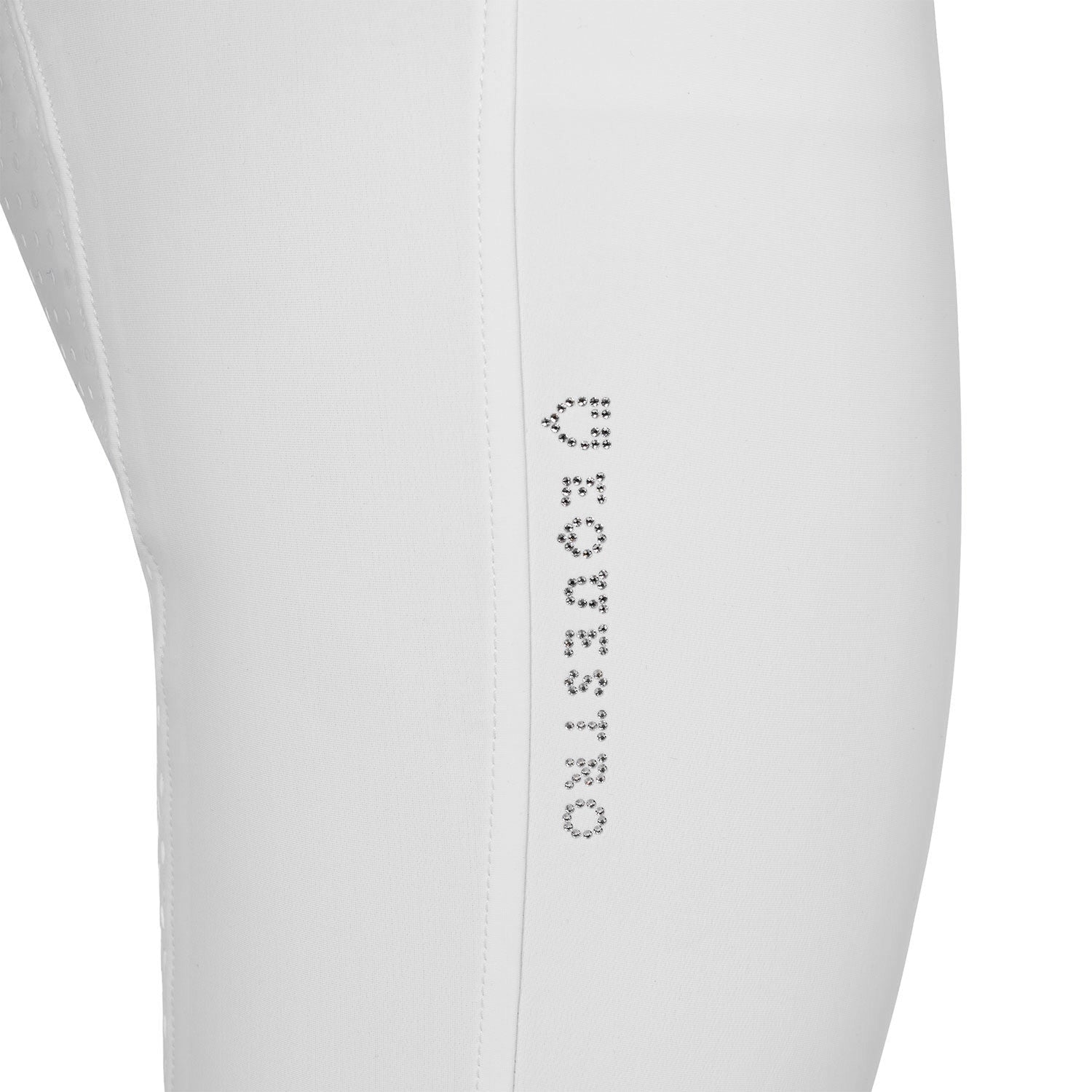 Equestro Rijbroek Hoge Taille Full Grip Strass Logo Dames Dames Rijbroeken - Maddelin Equestrian Equestro