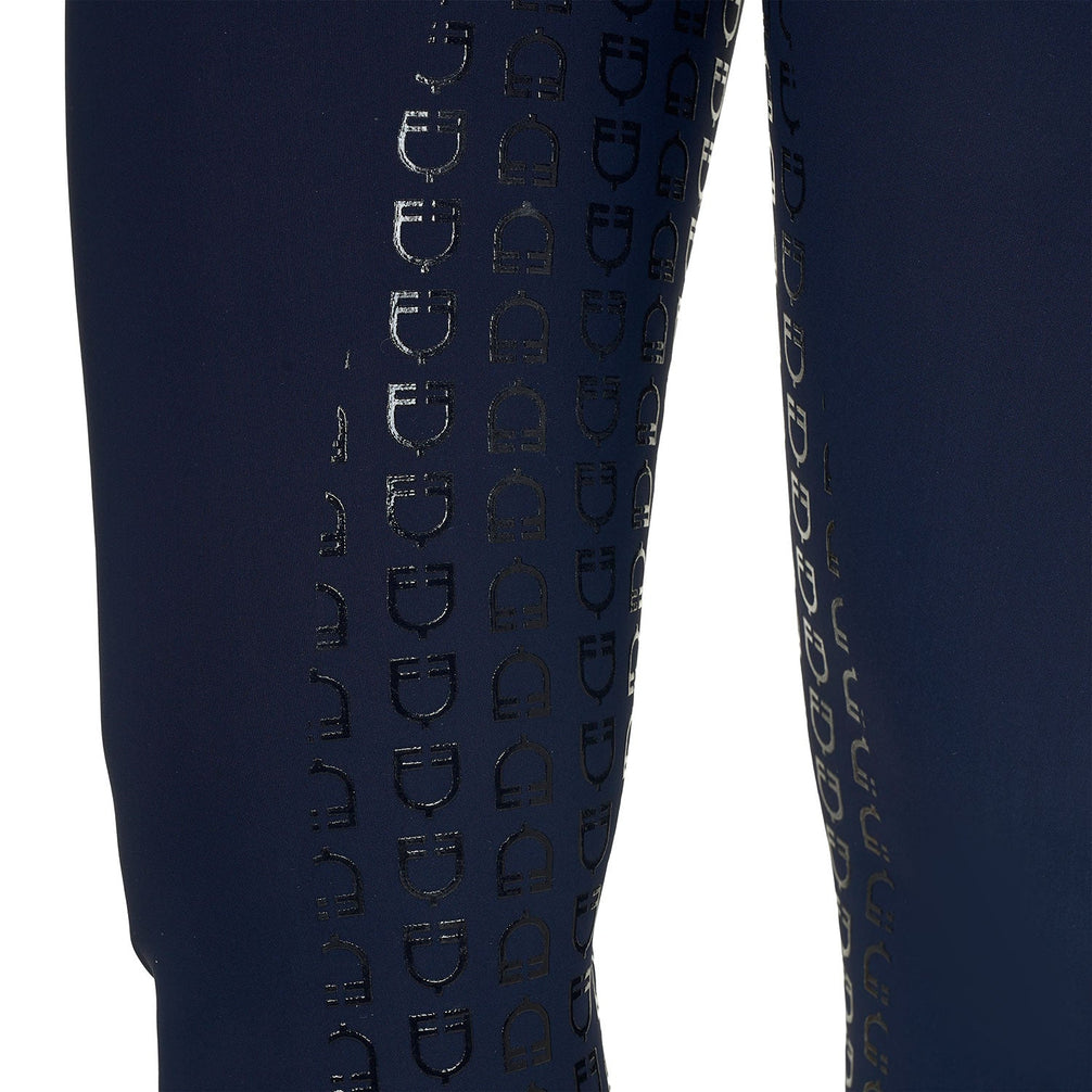 Equestro Rijbroek Hoge Taille Full Grip Strass Logo Dames Dames Rijbroeken - Maddelin Equestrian Equestro
