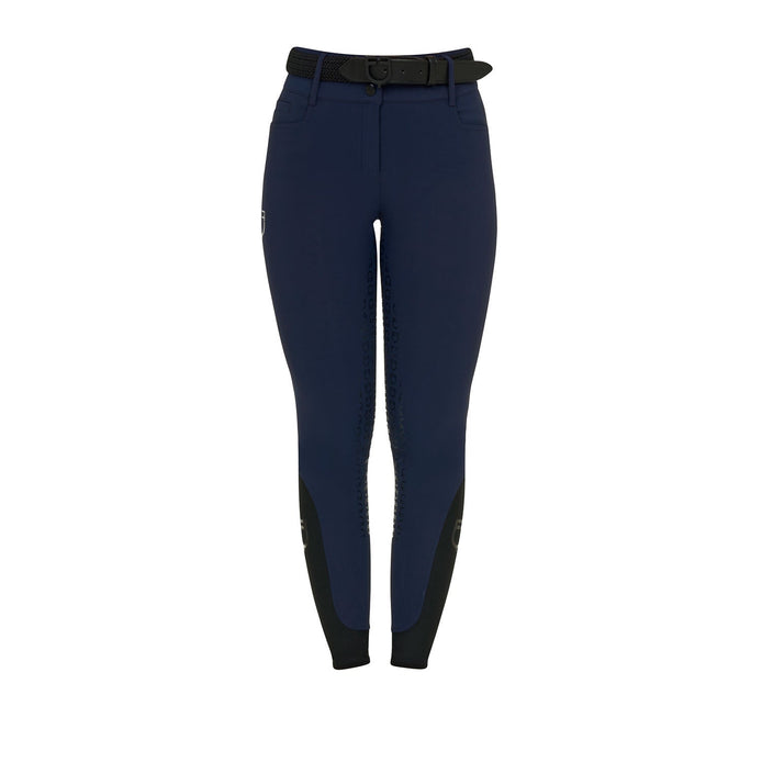 Equestro Rijbroek Hoge Taille Full Grip Strass Logo Dames Dames Rijbroeken - Maddelin Equestrian Equestro