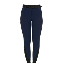 Equestro Rijbroek Hoge Taille Full Grip Strass Logo Dames Dames Rijbroeken - Maddelin Equestrian Equestro