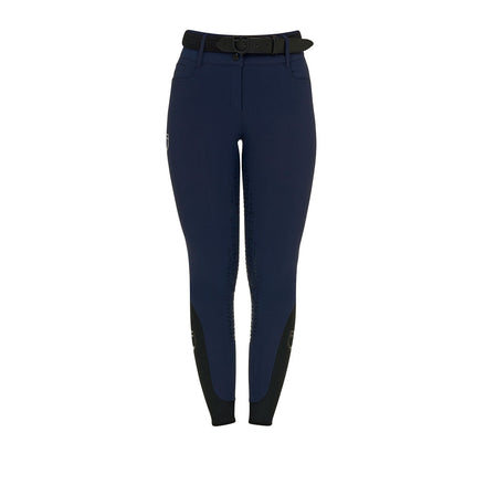 Equestro Rijbroek Hoge Taille Full Grip Strass Logo Dames Dames Rijbroeken - Maddelin Equestrian Equestro