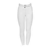 Equestro Rijbroek Hoge Taille Full Grip Strass Logo Dames Dames Rijbroeken - Maddelin Equestrian Equestro
