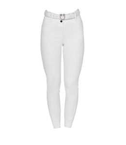 Equestro Rijbroek Hoge Taille Full Grip Strass Logo Dames Dames Rijbroeken - Maddelin Equestrian Equestro