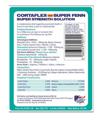 Equine America Cortaflex HA Super Fenn Voedingssupplementen - Maddelin Equestrian Equine America