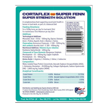 Equine America Cortaflex HA Super Fenn Voedingssupplementen - Maddelin Equestrian Equine America
