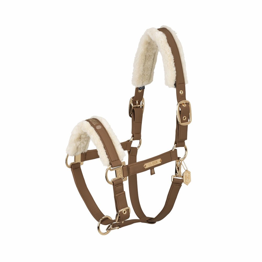 Eskadron Halster Faux Leather Double Pin FF Heritage 24/25 Halster met wol of faux fur - Maddelin Equestrian Eskadron