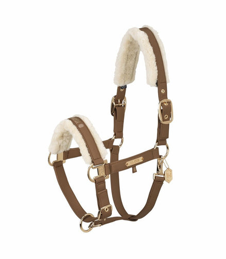 Eskadron Halster Faux Leather Double Pin FF Heritage 24/25 Halster met wol of faux fur - Maddelin Equestrian Eskadron