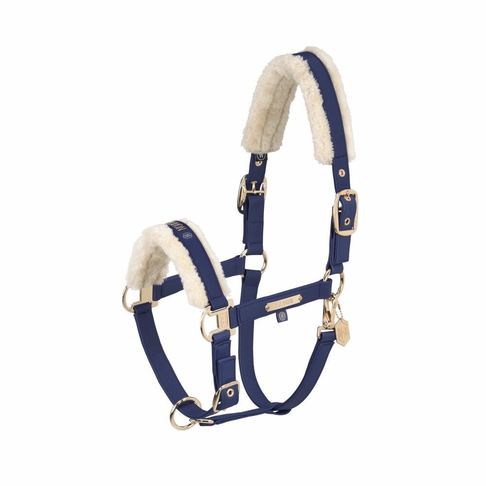 Eskadron Halster Faux Leather Double Pin FF Heritage 24/25 Halster met wol of faux fur - Maddelin Equestrian Eskadron