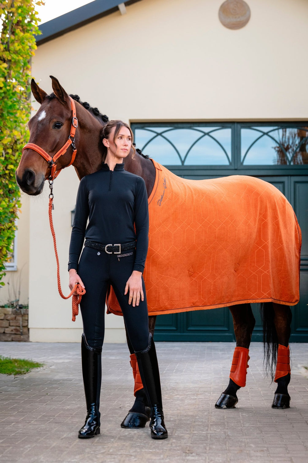 Eskadron Halster Faux Leather Jewel Double Pin Platinum 26/27 Nylon halsters - Maddelin Equestrian