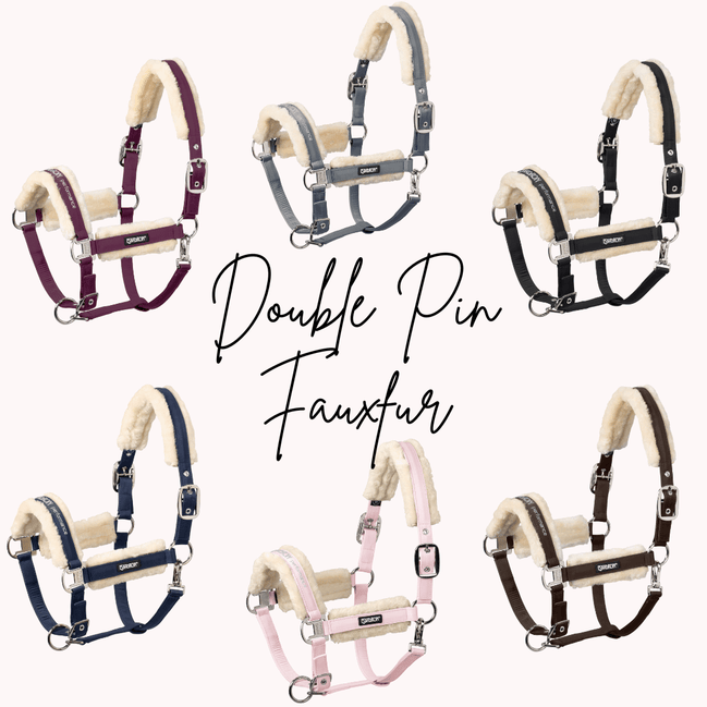 Eskadron Headcollar Double Pin Fauxfur Halster met wol of faux fur - Maddelin Equestrian Eskadron