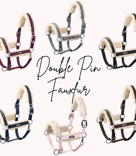 Eskadron Headcollar Double Pin Fauxfur Halster met wol of faux fur - Maddelin Equestrian Eskadron