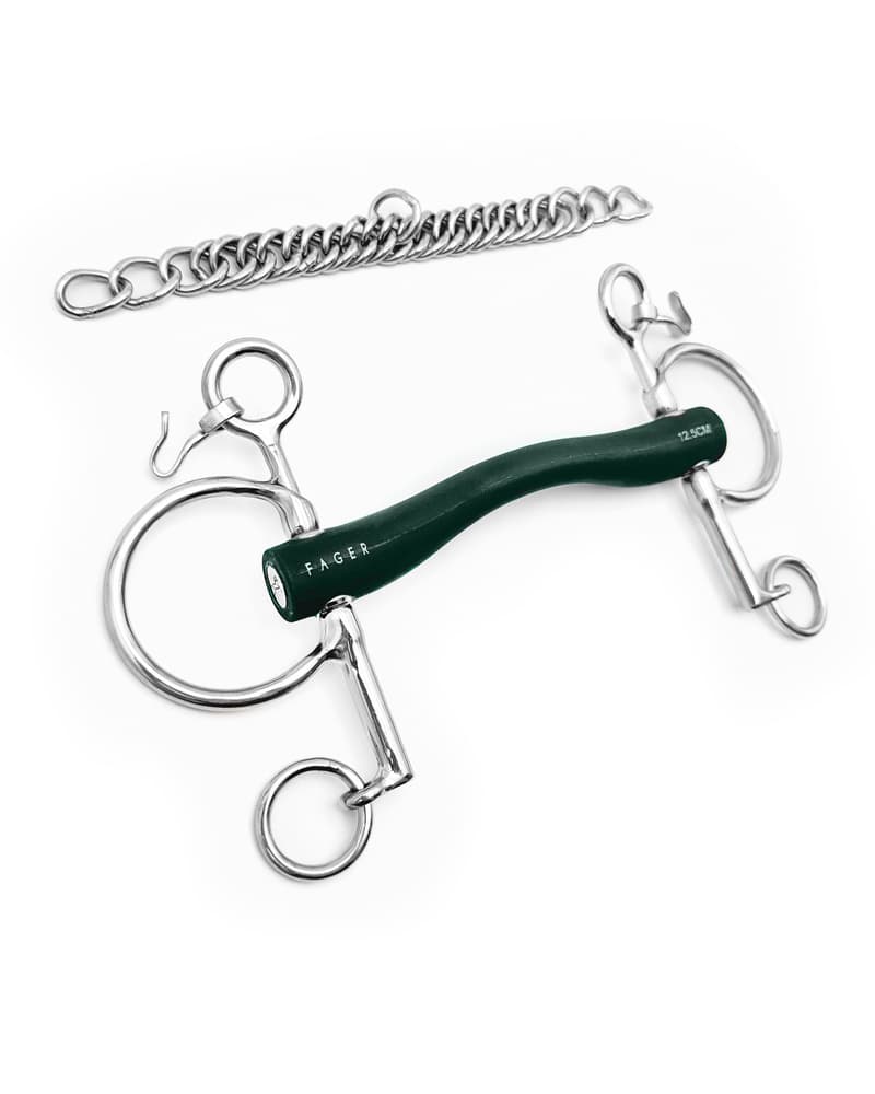 Fager Andrea Hard Rubber bit Baby pelham Pelham - Maddelin Equestrian Fager
