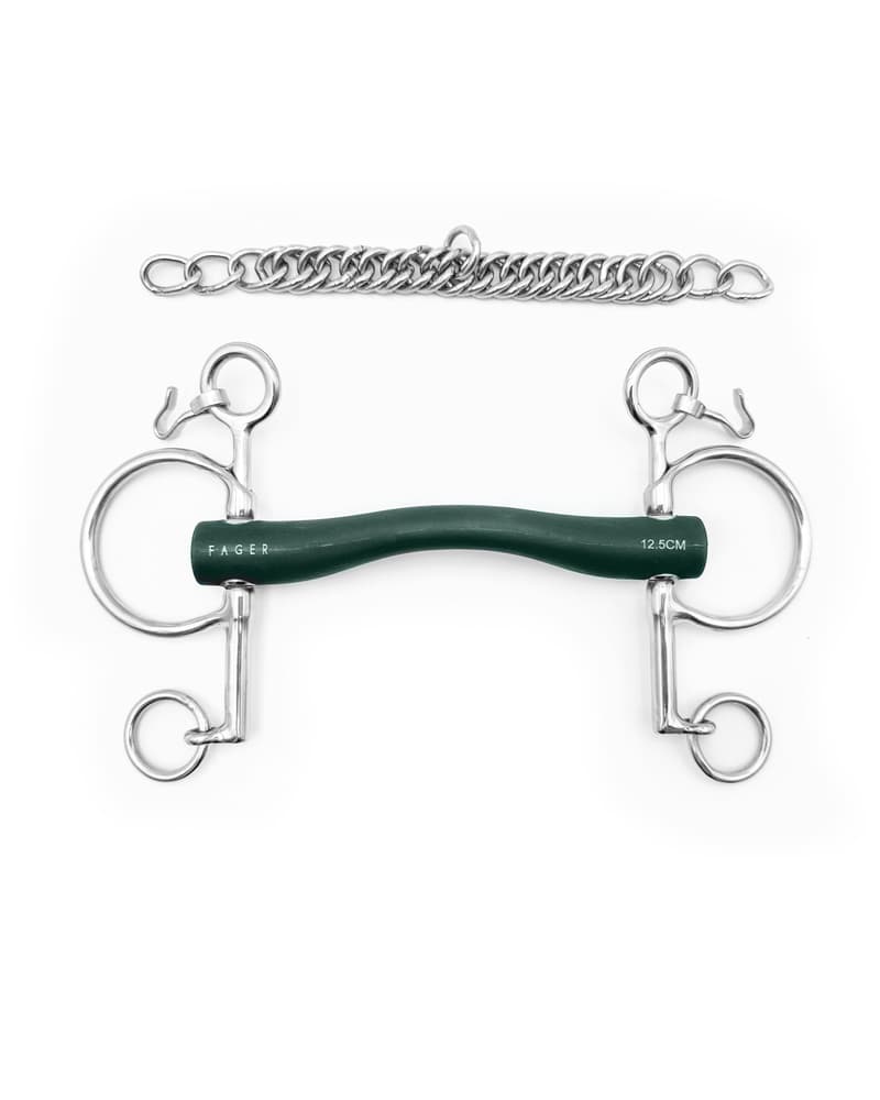Fager Andrea Hard Rubber bit Baby pelham Pelham - Maddelin Equestrian Fager