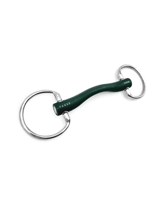 Fager Andrea Hard Rubber bit Fixed rings Bus, D, Eggbutt,... - Maddelin Equestrian Fager