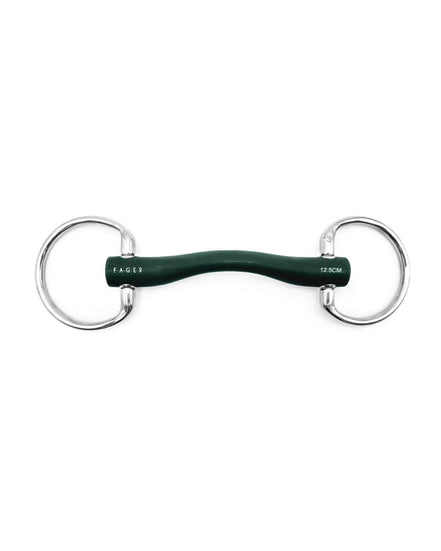 Fager Andrea Hard Rubber bit Fixed rings Bus, D, Eggbutt,... - Maddelin Equestrian Fager