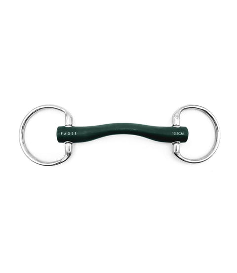 Fager Andrea Hard Rubber bit Fixed rings Bus, D, Eggbutt,... - Maddelin Equestrian Fager