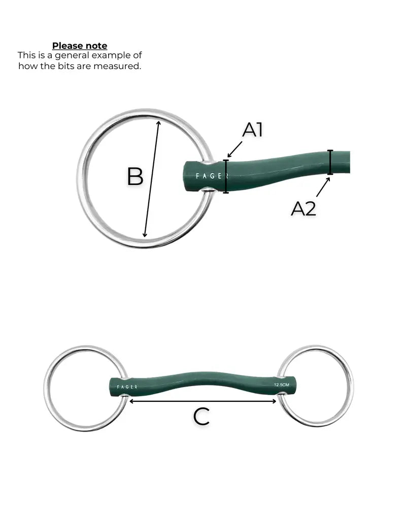 Fager Andrea Hard Rubber bit Watertrens Watertrens - Maddelin Equestrian Fager