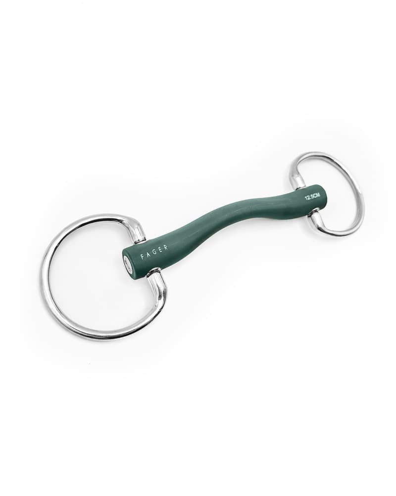 Fager Andrea Soft Rubber bit Fixed rings Bus, D, Eggbutt,... - Maddelin Equestrian Fager