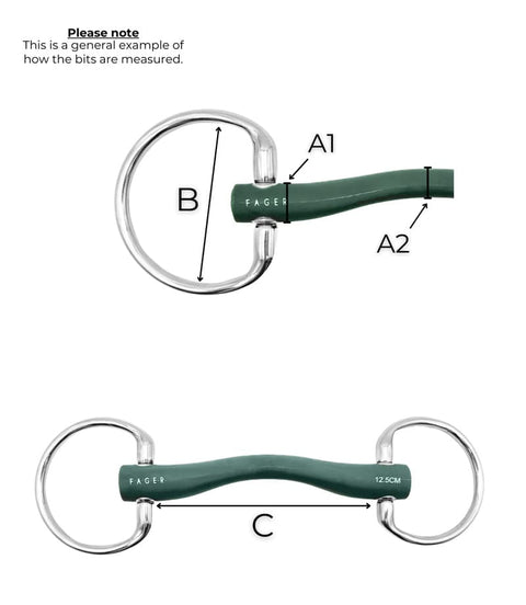 Fager Andrea Soft Rubber bit Fixed rings Bus, D, Eggbutt,... - Maddelin Equestrian Fager