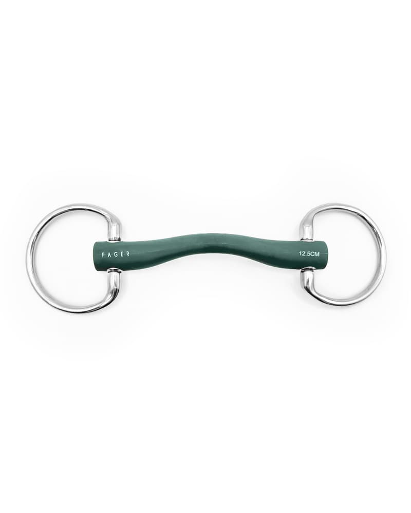 Fager Andrea Soft Rubber bit Fixed rings Bus, D, Eggbutt,... - Maddelin Equestrian Fager
