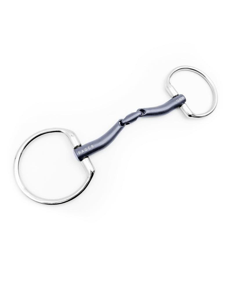 Fager Maria Titanium Dubbel Gebroken Fixed Rings Bus, D, Eggbutt,... - Maddelin Equestrian Fager