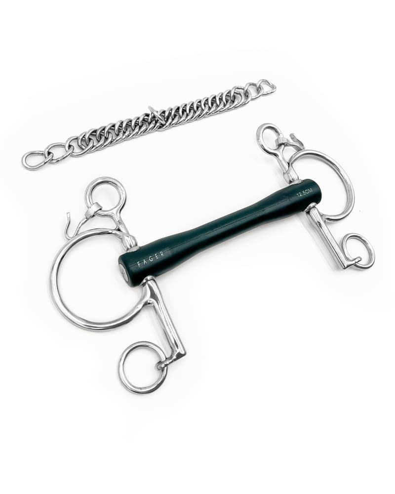 Fager Nicole Hard Rubber bit Baby pelham Pelham - Maddelin Equestrian Fager