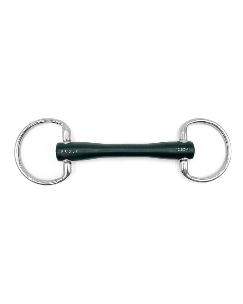 Fager Nicole Hard Rubber bit Fixed Rings Bus, D, Eggbutt,... - Maddelin Equestrian Fager