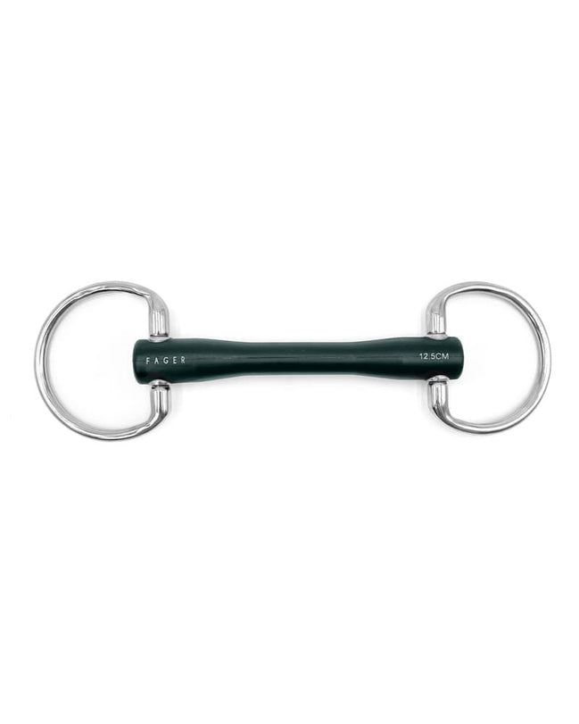 Fager Nicole Hard Rubber bit Fixed Rings Bus, D, Eggbutt,... - Maddelin Equestrian Fager