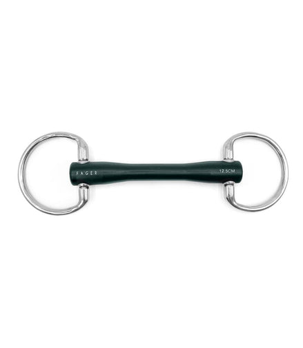 Fager Nicole Hard Rubber bit Fixed Rings Bus, D, Eggbutt,... - Maddelin Equestrian Fager
