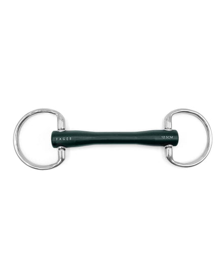 Fager Nicole Hard Rubber bit Fixed Rings Bus, D, Eggbutt,... - Maddelin Equestrian Fager