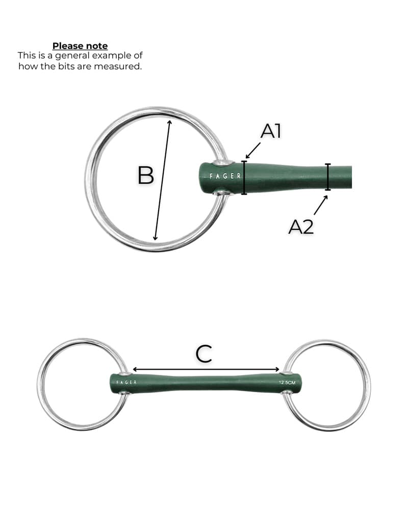 Fager Nicole Hard Rubber bit Watertrens Watertrens - Maddelin Equestrian Fager