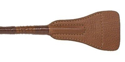 Fleck Cotton thread covered; lacquered; leather grip; open jumping flap Springzwepen - Maddelin Equestrian Fleck