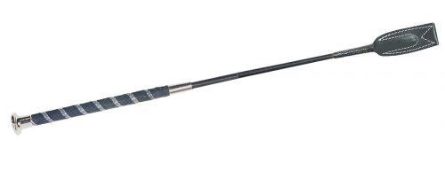 Fleck Nylon Springzweep met Soft Grip en Nikkelen Paddenstoeldop Springzwepen - Maddelin Equestrian Fleck