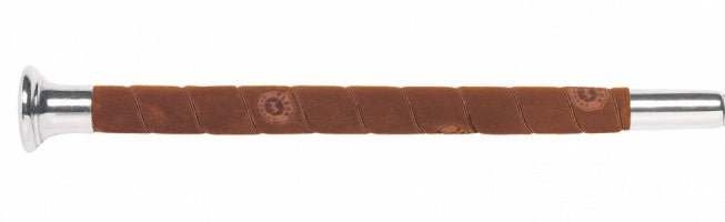 Fleck Woven Nylon cover; nubuck - wrapped - grip; brass - or nickel cap Springzwepen - Maddelin Equestrian Fleck