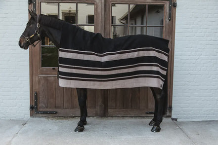 Kentucky Heavy Fleece Paardendeken Square Stripes Brown