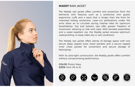 Freejump Maddy Regen Jas Dames Airbags & Bodyprotectors - Maddelin Equestrian Freejump