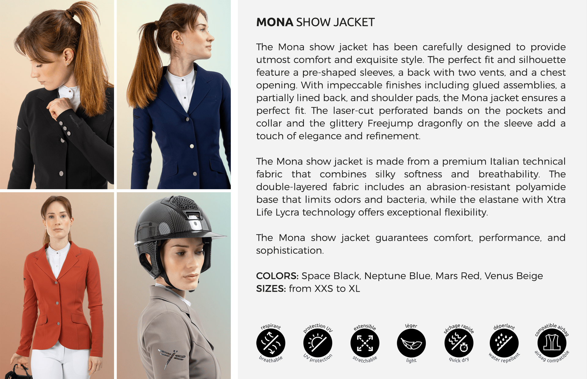 Freejump Mona Wedstrijd Jas Dames Wedstrijdjassen - Maddelin Equestrian Freejump