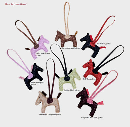 Glitter Sleutelhanger & Tas accessoire met Paard Geschenken - Maddelin Equestrian