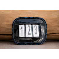 HB Showtime wedstrijd nummers lak met glitter Wedstrijdnummers - Maddelin Equestrian HB