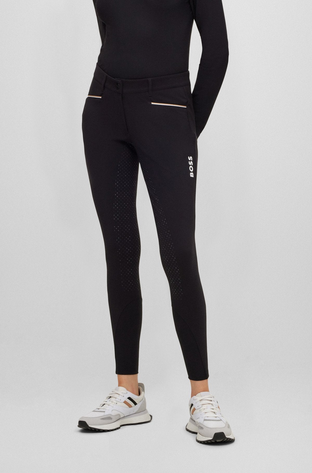 Pantalon d'équitation Boss pour femme, adhérence maximale, couleur chinée.